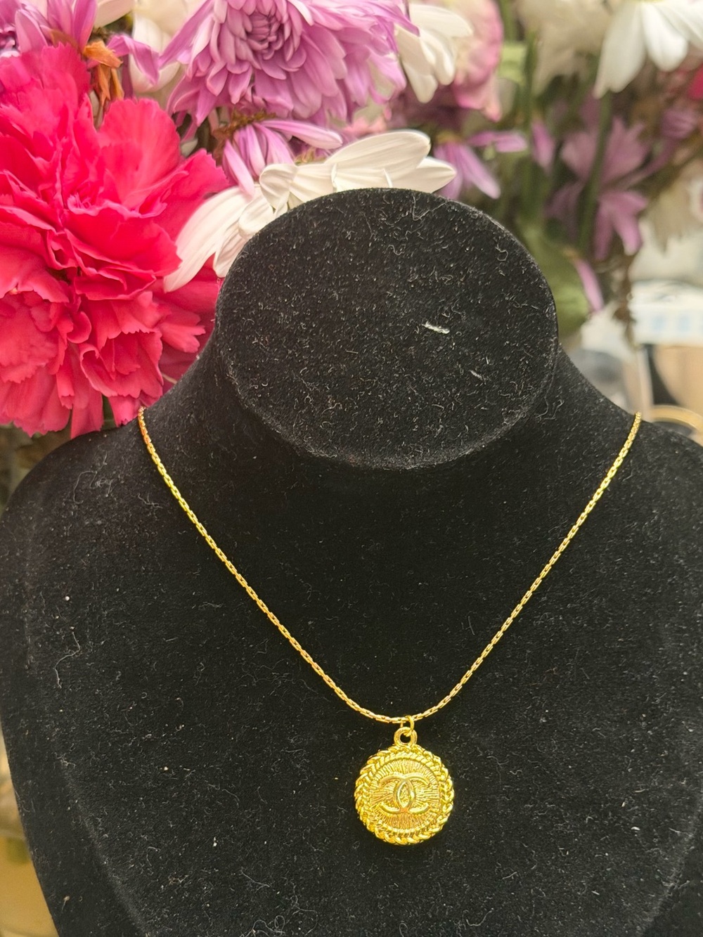 CC charm on Gold stainless steel gold  Necklace